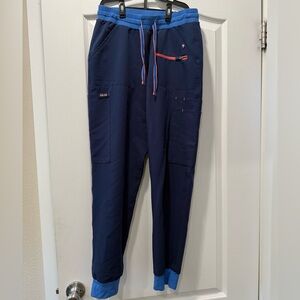 Women’s dolan Navy Jogger Pants with Coral and Blue accent